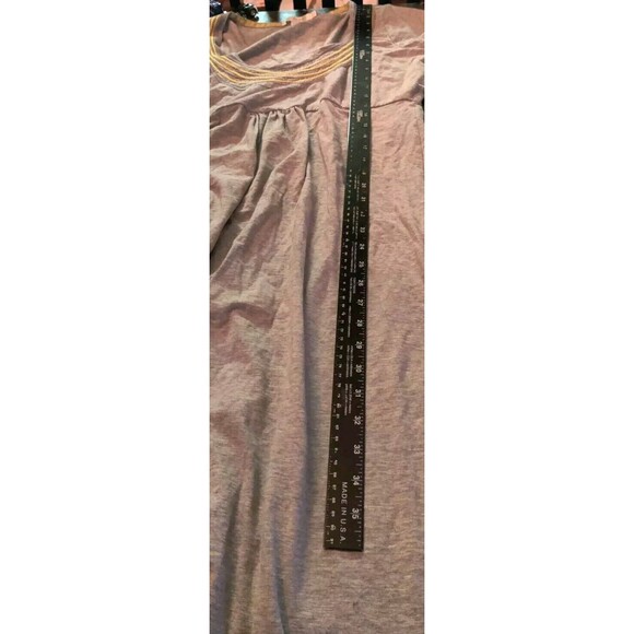 BODEN Womens Gray T-Shirt Dress Embroidered Yellow Empire Waist US 12 L Long - Picture 8 of 9
